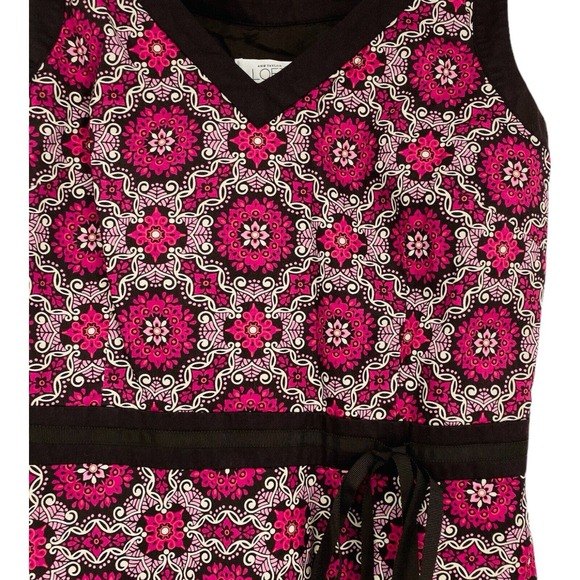 Ann Taylor Loft Dress Sz 10 Multicolor Geometric Sleeveless Lined V-Neck Shift - Picture 3 of 7
